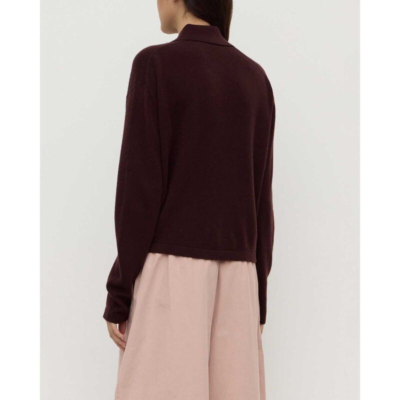 Assembly Label Wool Cashmere Knit Cardigan Dark Merlot image number 1